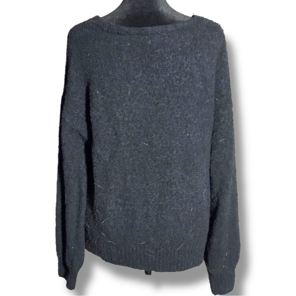 Sanctuary Charcoal Cozy Fuzzy Long Sleeve Size Large V-Neck Sweater - Picture 5 of 16